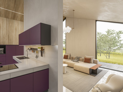 Living room interior scene 4 3Dモデル
