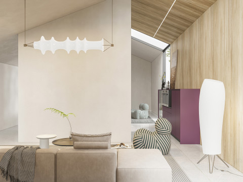 Living room interior scene 4 3Dモデル
