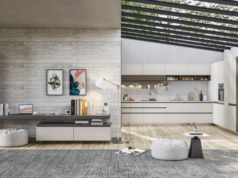 Living room interior scene 5 3Dモデル
