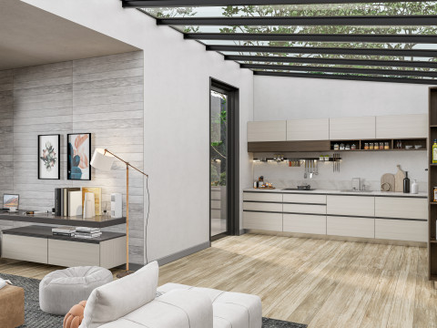 Living room interior scene 5 3Dモデル