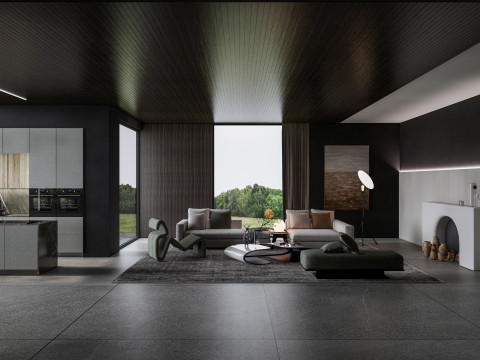 Living room interior scene 6 3D Model