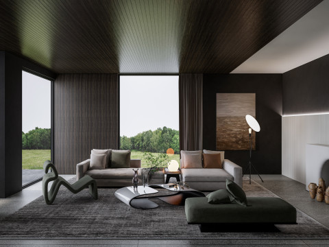 Living room interior scene 6 3D Model