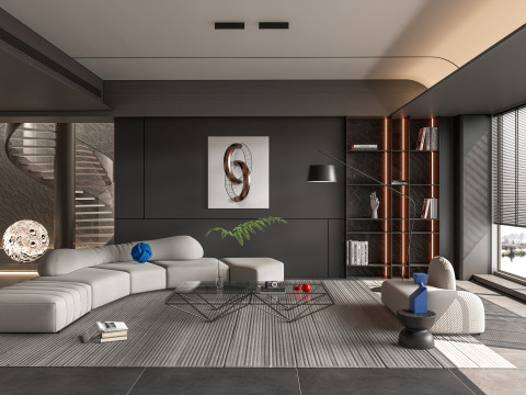 Living room interior scene 7 3D Model
