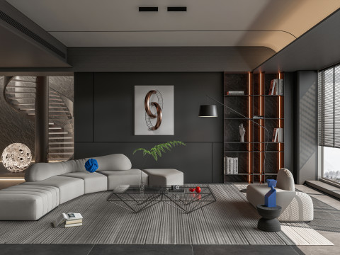 Living room interior scene 7 3D 모델