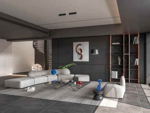 Living room interior scene 7 3D 모델