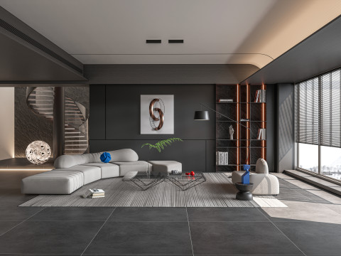 Living room interior scene 7 3D 모델