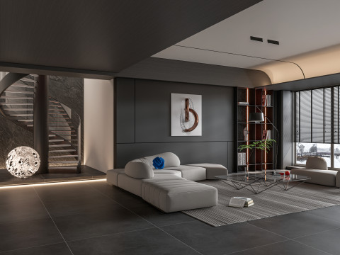 Living room interior scene 7 3D 모델