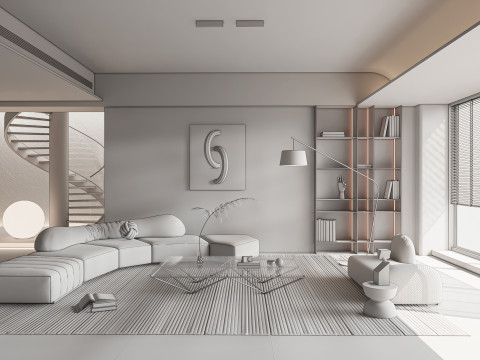 Living room interior scene 7 3D 모델