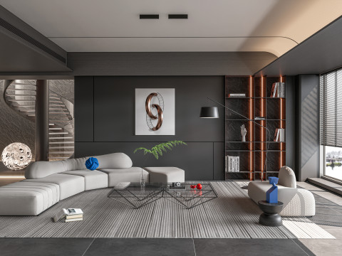 Living room interior scene 7 3D 모델