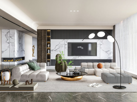 Living room interior scene 8 3D Model