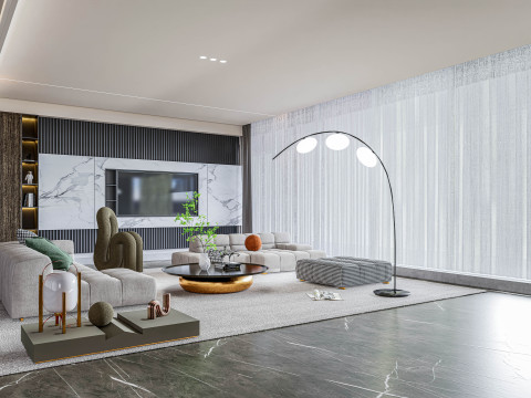 Living room interior scene 8 3D Model