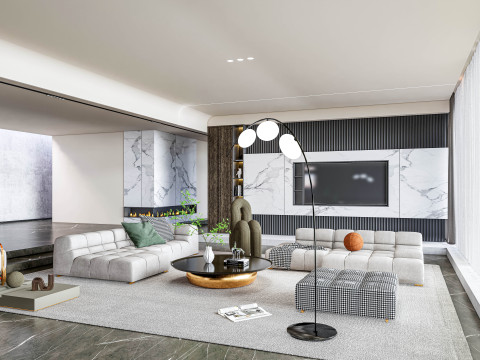 Living room interior scene 8 3D Model