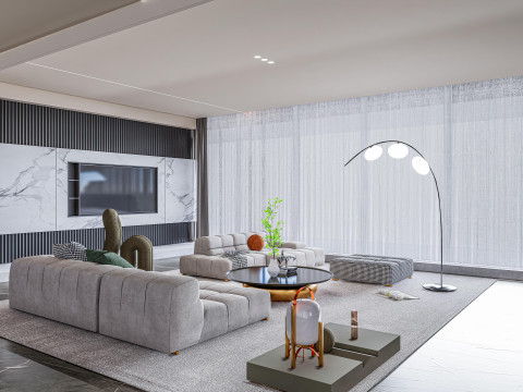 Living room interior scene 8 3D Model