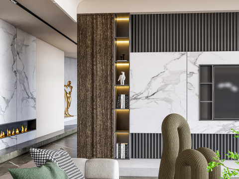 Living room interior scene 8 3D Model