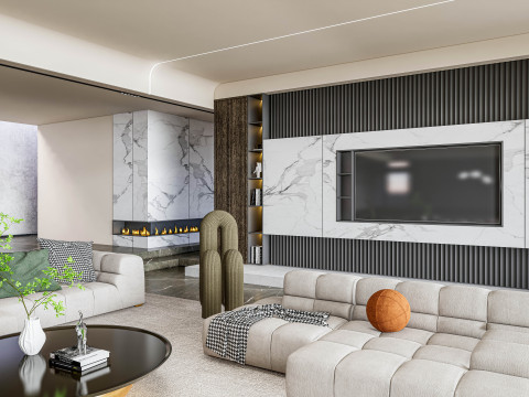 Living room interior scene 8 3D Model