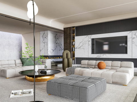 Living room interior scene 8 3D Model