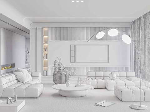 Living room interior scene 8 3D Model