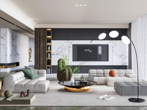 Living room interior scene 8 3D Model