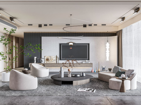 Living room interior scene 9 3Dモデル