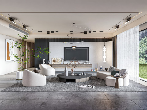 Living room interior scene 9 3D 모델