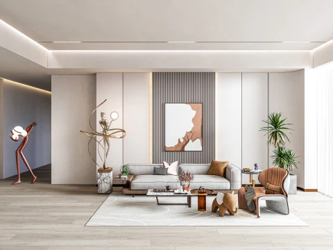 Cena interior da sala de estar 10 Modelo 3D