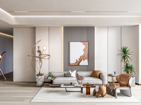 Living room interior scene 10 Modello 3D