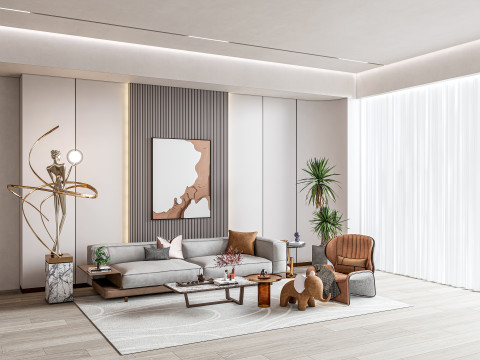 Living room interior scene 10 Modello 3D