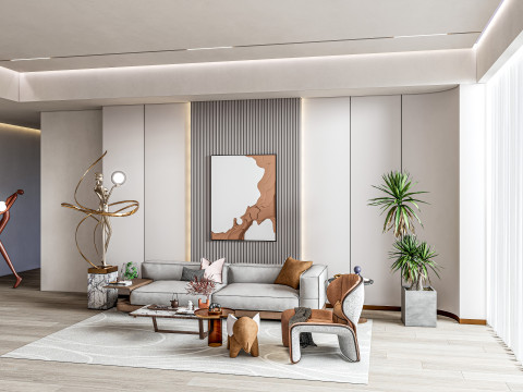 Living room interior scene 10 Modello 3D