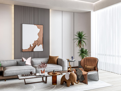 Living room interior scene 10 Modello 3D