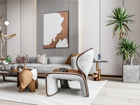 Living room interior scene 10 Modello 3D