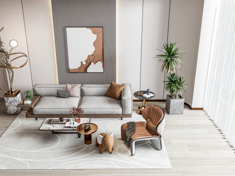Living room interior scene 10 Modello 3D