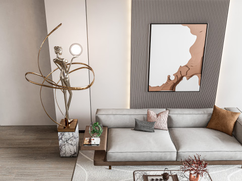 Living room interior scene 10 Modello 3D