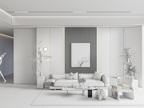 Living room interior scene 10 Modello 3D
