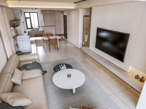 Living room interior scene 12 Model 3D