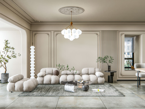 Living room interior scene 14 3Dモデル