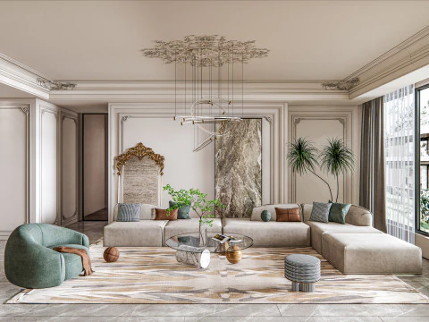 リビングルームのインテリアシーン15 3Dモデル