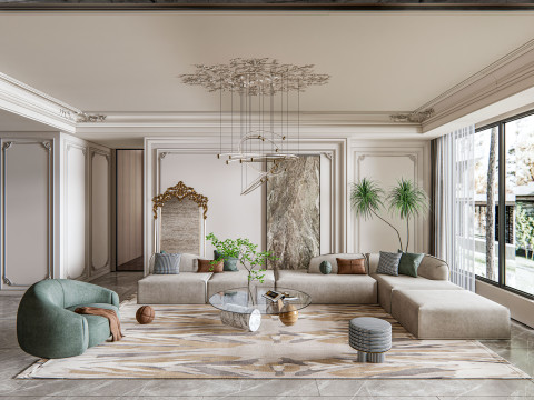 Living room interior scene 15 3D Model