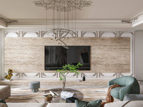 Living room interior scene 15 3D Model