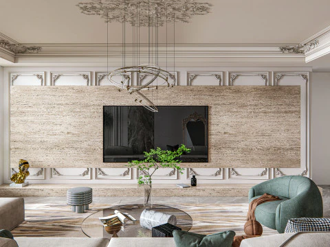 Living room interior scene 15 3D Model