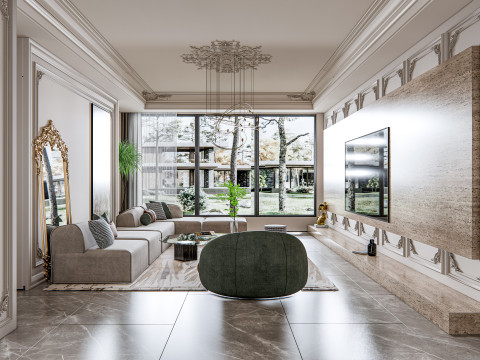 Living room interior scene 15 3D Model