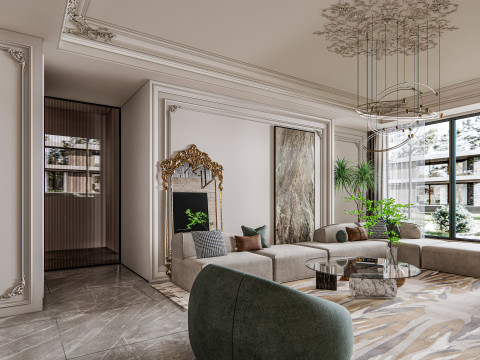 Living room interior scene 15 3D Model