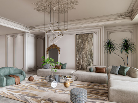 Living room interior scene 15 3D Model