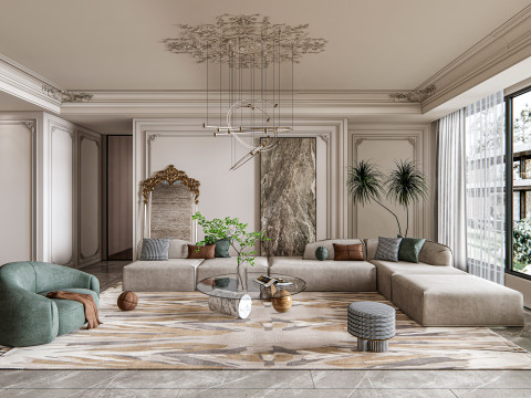 Living room interior scene 15 3D Model