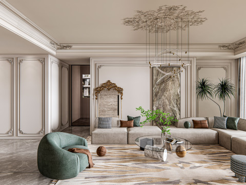 Living room interior scene 15 3D Model