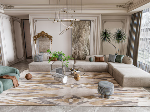Living room interior scene 15 3D Model