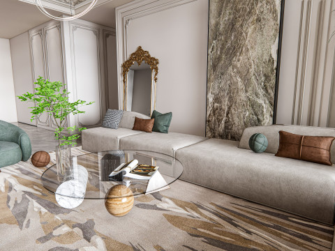 Living room interior scene 15 3D Model