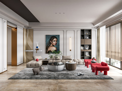Living room interior scene 16 3D 모델