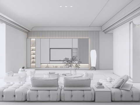 Living room interior scene 16 3D 모델