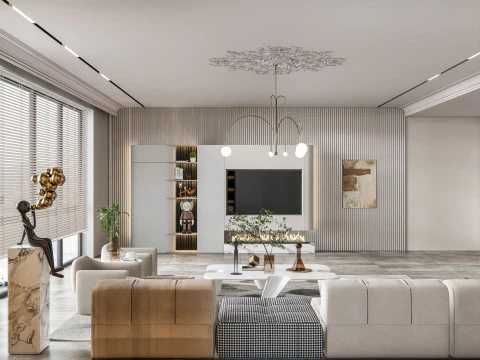 リビングルームのインテリアシーン17 3Dモデル