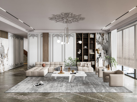 Living room interior scene 17 3D 模型